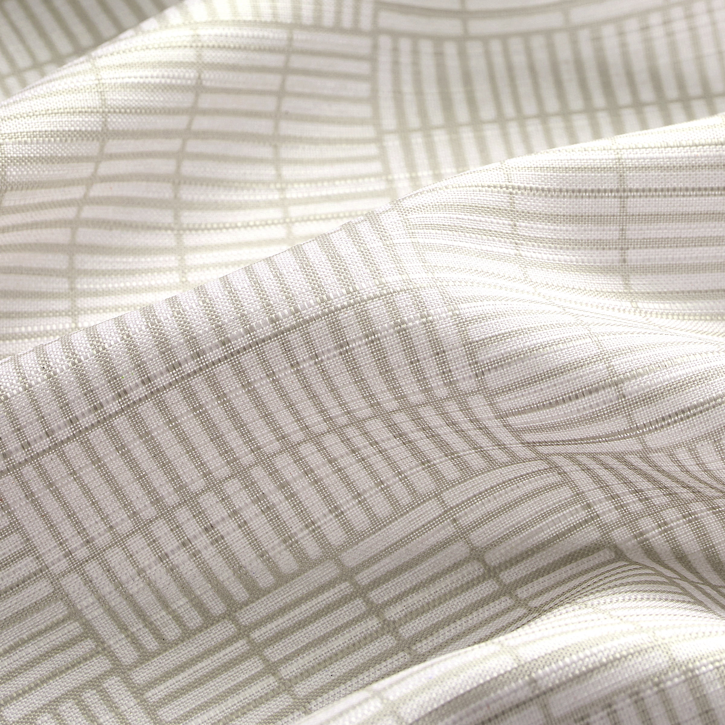 Mainstays Linear Square Beige Fabric Shower Curtain, 72” x 72”