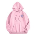 thumbnail image 4 of Pink Essentials Hoodie, Polyester Oversized Hoodies for Women, Letter Graphic Print Hoodies for Women New York Oversized Long Sleeve Casual Drawstring Fall Pullover Sweatshirt Tops 5XL, 4 of 5