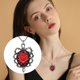 thumbnail image 3 of Rosa de plata latiendo el corazón de titanio collar de acero collar de circonio para siempre 520 latido del corazón, 3 of 7
