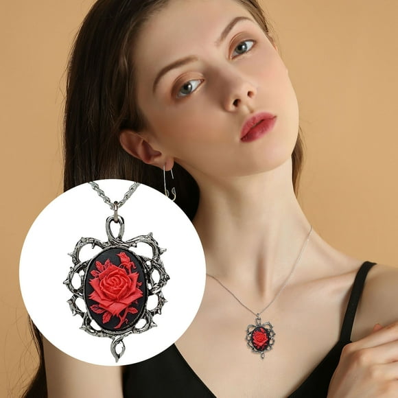 iTNHFP Custom Necklace for Women Silver Rose Beating Heart Titanium Steel Necklace Necklace Zircon forever 520 Heartbeat Necklace