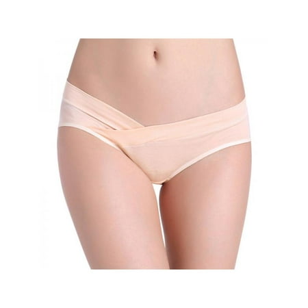 

VICOODA Fashion Cozy Cotton Double Maternity Low Waist Adjusted Triangular Cross Underwear Lingerie Pregnant U-Shaped Underwear