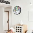 thumbnail image 6 of Voice Activated Clock with Glow Light 12 Inch Large Silent Wall Clock Battery Operated for Home Decor Abstract Stripes and Dots, 6 of 8