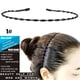 thumbnail image 1 of Diademas para mujer, diadema cuadrada de metal para hombre y mujer, diadema deportiva, aro para el pelo, peine, banda para el pelo negra., 1 of 3
