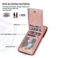 thumbnail image 2 of Dteck Case for iPhone 11 Pro Max (6.5 inch) 2019, RFID Blocking Material Card Slots Metal Button Closure Flip Wallet Case with Stand for Apple iPhone 11 Pro Max, Rosegold, 2 of 5