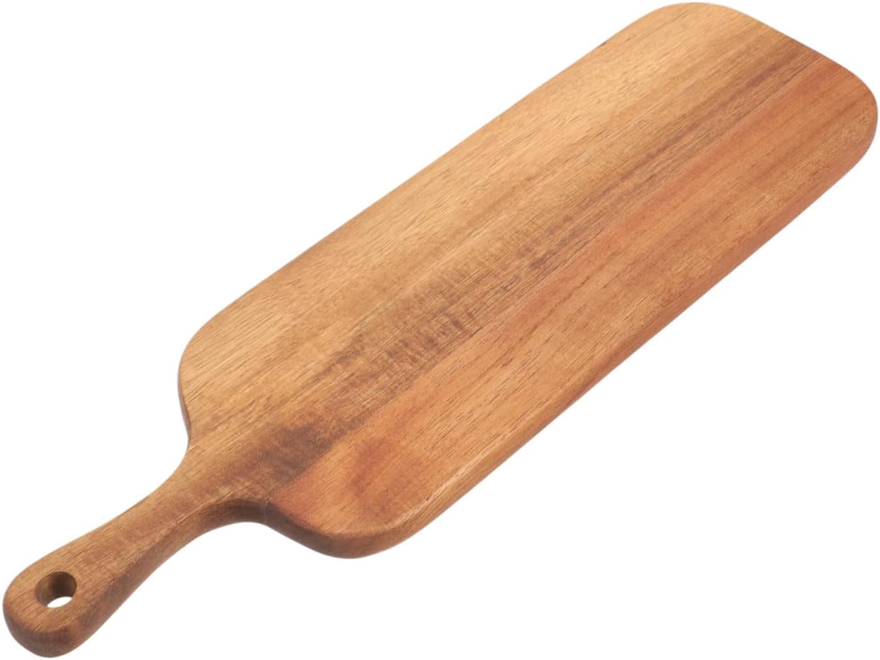 RGHJAR-Wood Cutting Board with Handle - Long Serving Board for Veggies, Bread, Cheese, Appetizers, and Picnic Celebrations, 16.1x4.7 inch