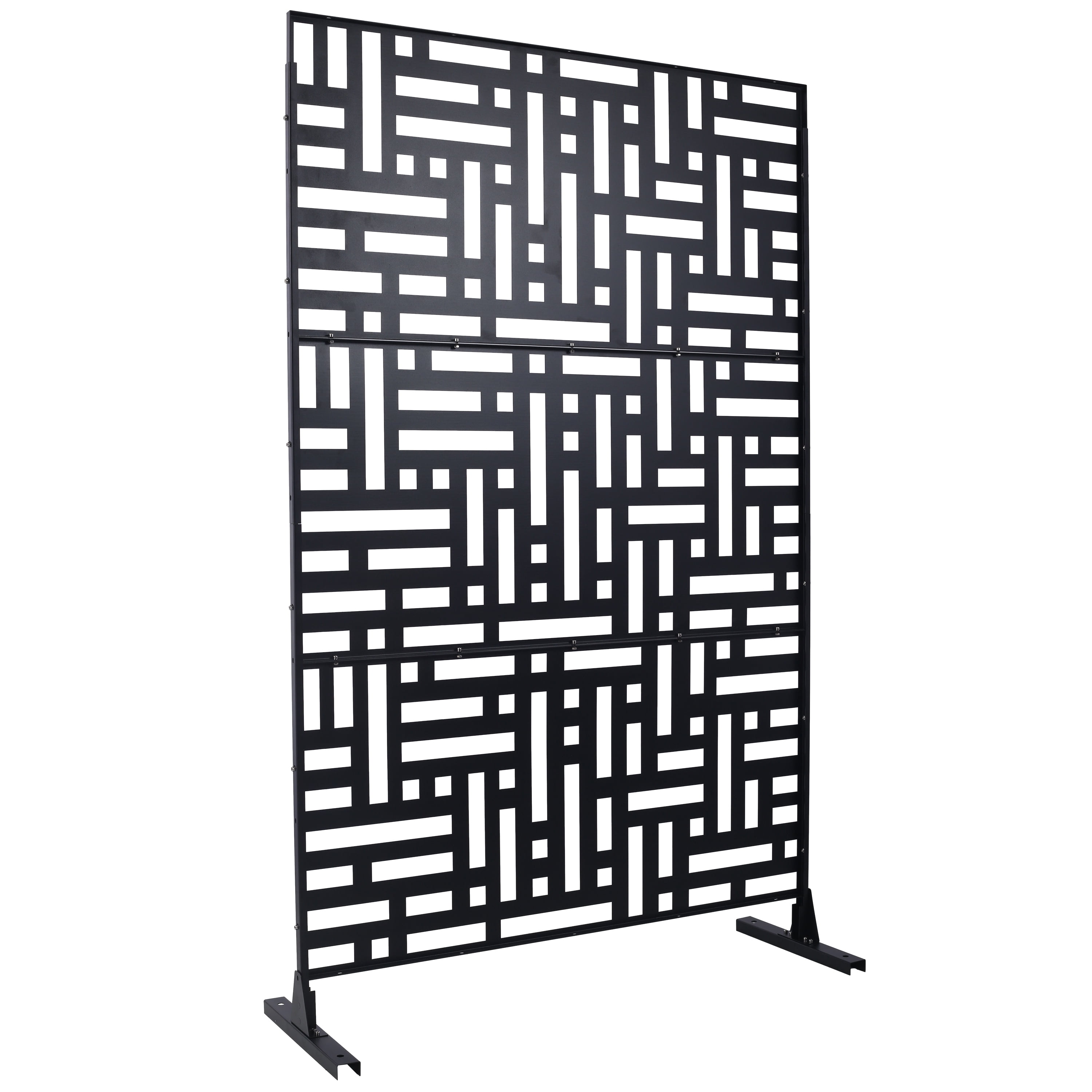 Outdoor & Indoor Privacy Screen Metal Privacy Screen 76" Hx48" W, Freestanding Decorative Privacy Screen for Deck Balcony Patio, Privacy Fence Panels for Outside Lawn Garden