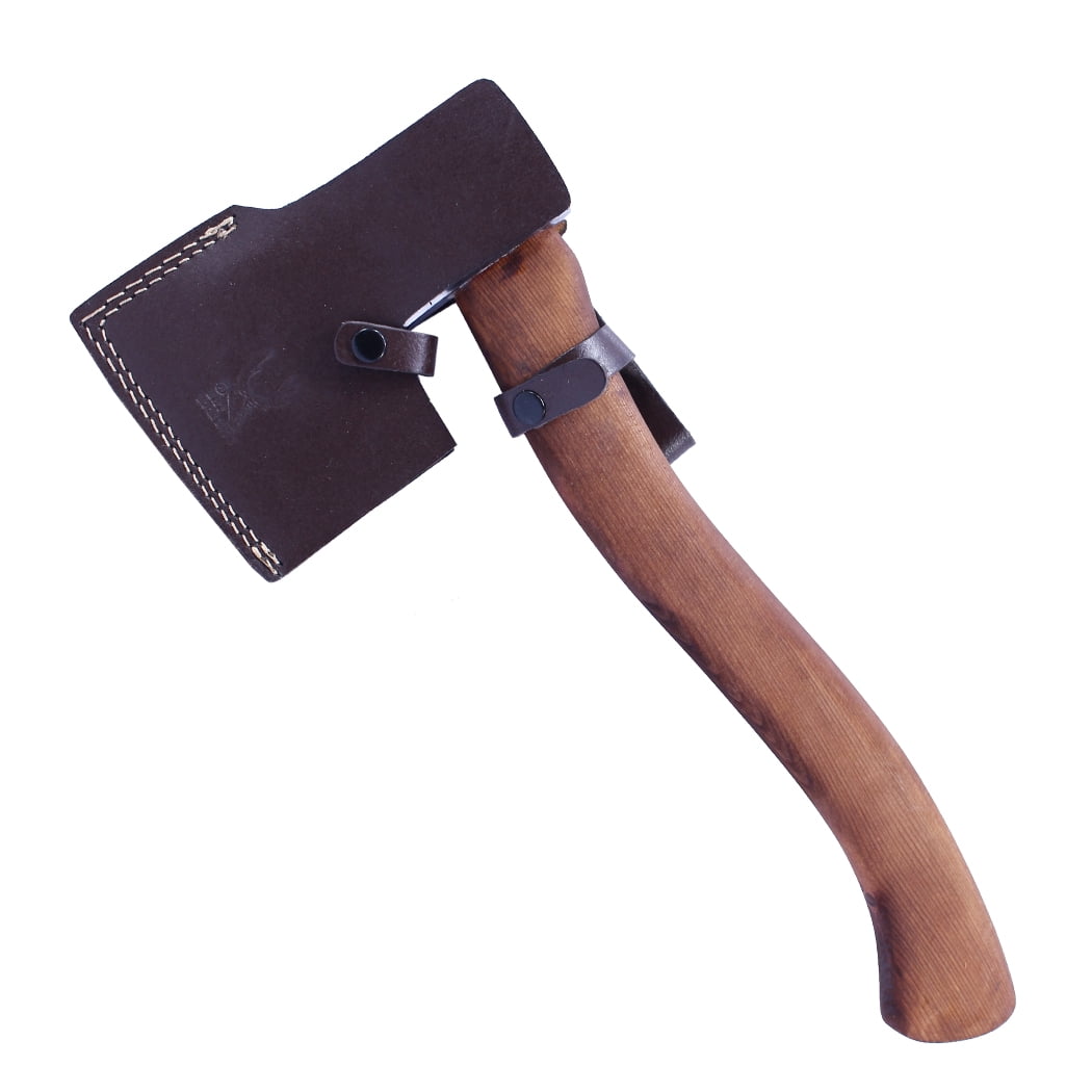 TheBoneEdge 16" Hunting Axe Wood Handle Steel Polish Blade With Sheath