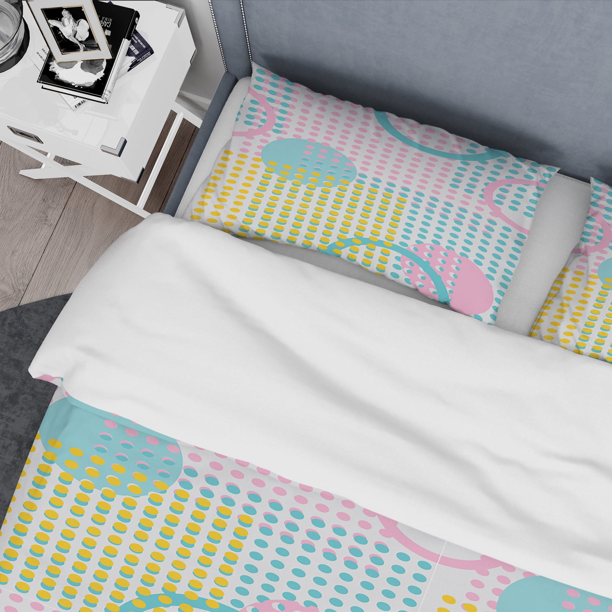 Designart 'Circular Retro Geometry I ' Mid-Century Modern Duvet Cover Set