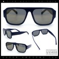 thumbnail image 2 of Mens Luxe Flat Top Rectangular Racer Plastic Fashion Sunglasses [Navy - Gold Mirror], 2 of 8