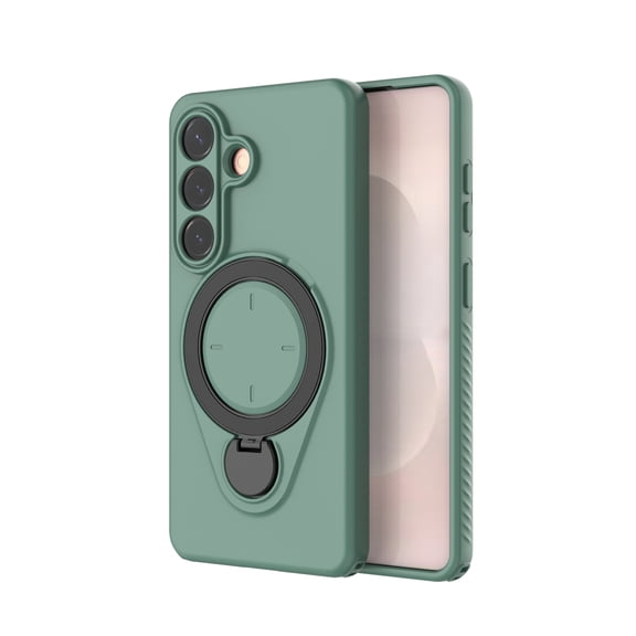 ELEHOLD Magnetic Case for Samsung Galaxy S26, Rugged Shockproof Protection Case with Aluminum Stand, Compatible Wireless Charging,Green