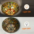 thumbnail image 6 of Vinplus Tiffany 3 Light Flush Mount Ceiling Light 16" White Finish with Tiffany Glass, 6 of 7