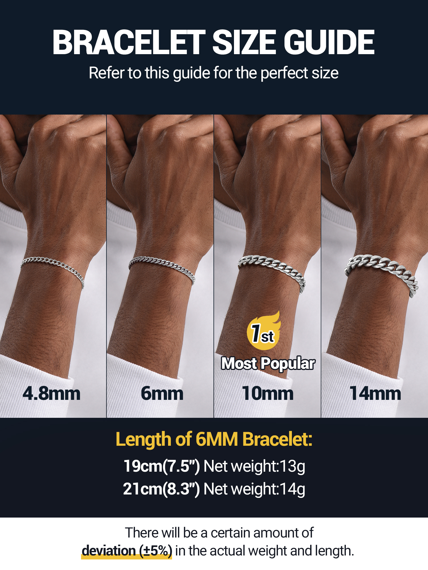 Prosteel Men's Cuban Link Stainless Steel Bracelet photo 6