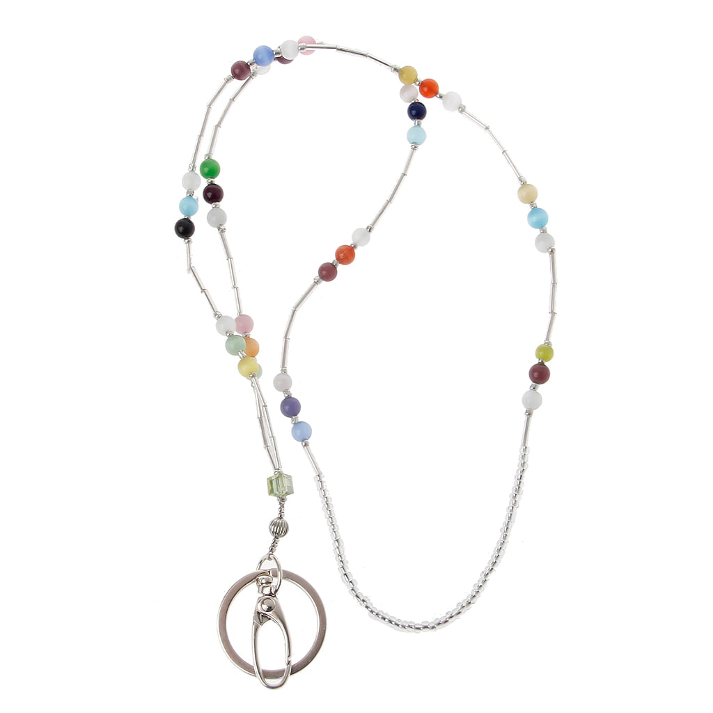 IDLanyard Fashion Lanyards Beautiful Beads ID Necklaces Lanyard for Women Keys ID Badge Holder 
