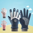 thumbnail image 5 of NAISIBABY Girls Winter Gloves, Thick Fleece-Lined Waterproof Gloves for Snow Cycling Non- Grip Outdoor Play Blue Size 4T, 5 of 6