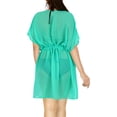 thumbnail image 5 of HAPPY BAY Women's Beach Bikini Sheer Chiffon Cover up V Neck Dress Bathing Suit Swimwear Coverups for Women 4X-5X Solid Plain, Mint Green, 5 of 5