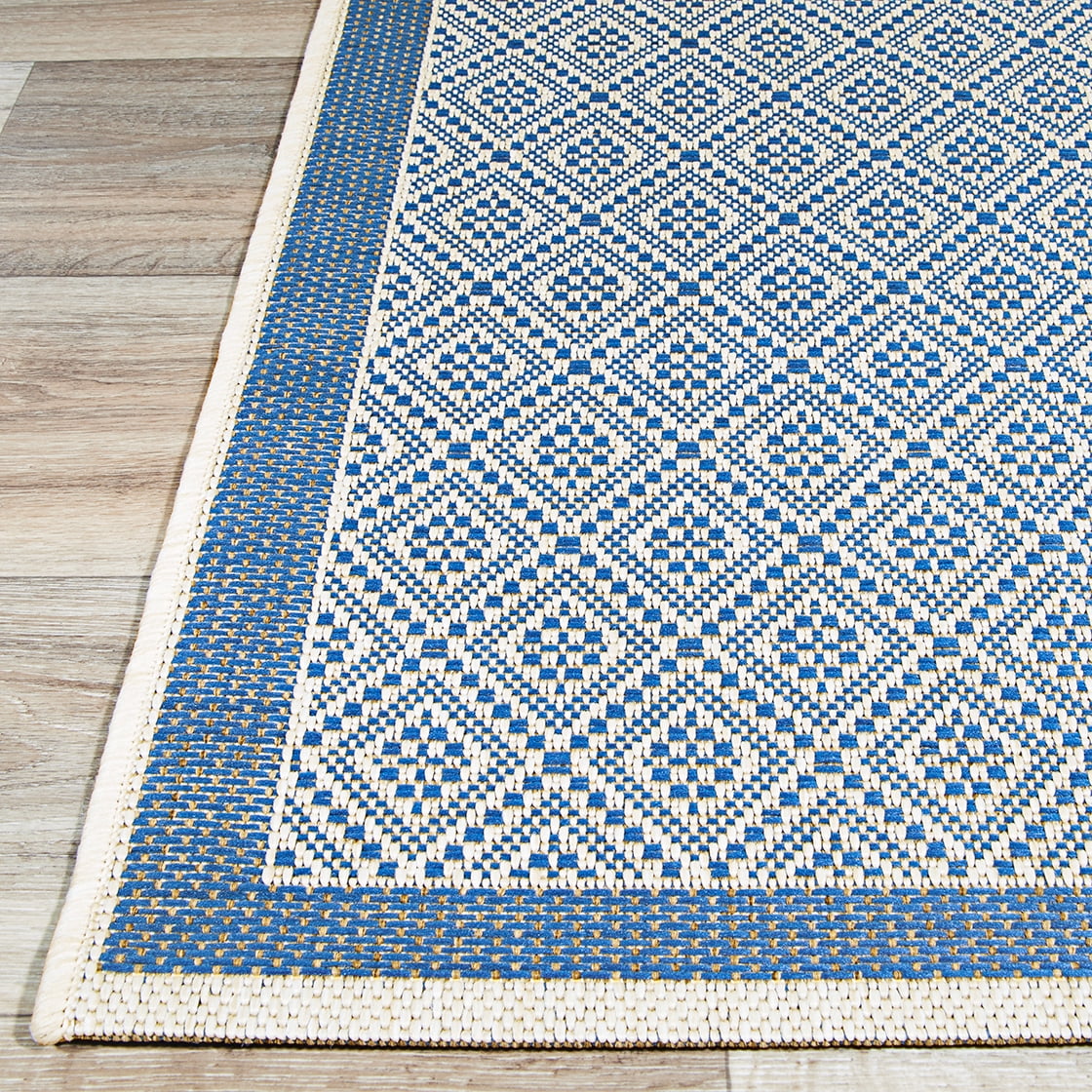 Sea Pier Area Rug, Sand/Azure ,Rectangle, 7'6" x 10'9"