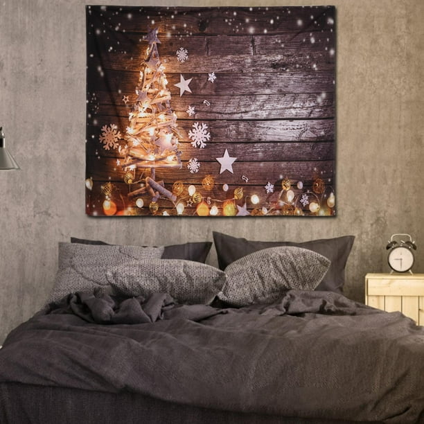 Gupbes Christmas Tapestry Polyester Fiber Wall Hanging Decor Star Light Pattern Wall Blanket Xmas Ornaments For Home Bedroom 59.1x51.2in Walmart