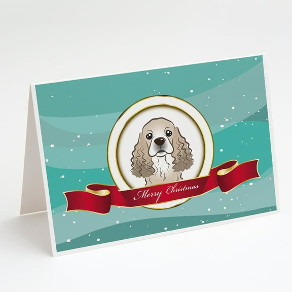 Cocker Spaniel Merry Christmas Greeting Cards and Envelopes Pack of 8