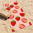 thumbnail image 7 of AZXY Strawberry Beach Towel, Pink Fruit Print Quick Dry Absorbent Towel, Soft Microfiber Towel for Pool, Gym, Summer Outdoor, 55x27.56 Inch, 7 of 7