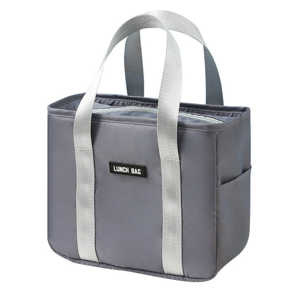 mnjin reusable insulated lunch bag with side pocket leak proof lunch box with soft padded handles for women men adult durable thermal lunch tote bag for work school picnic travel b a