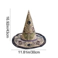 thumbnail image 3 of Fllostpr Halloween Moth Witch Hat, Quilted Embroidered Hat Dcor for Parties Renaissance Fairs Gothic Gatherings Themed Dress-Up, 16.9x11.8", 3 of 6