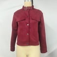 thumbnail image 1 of Women's Cropped Pea Coat Oversized Short Jacket with Lapel and Double-Breasted Design for Fall and Winter, 1 of 2