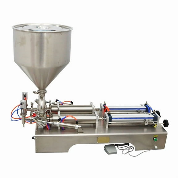 INTBUYING Dual-purpose Paste Liquid Filling Machine Dual Nozzles 50-500ml 110V