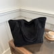 thumbnail image 5 of Bolsa De Almacenamiento De Pana Bolso de mano de pana de gran capacidad, color liso, informal, para mujer, para uso diario (negro, 1 unidad) JASKFLY, 5 of 8