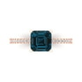 thumbnail image 2 of 2.7ct asscher cut natural london blue topaz 18k rose gold Bridal Wedding Engagement Promise Anniversary Ring for Women size 7, 2 of 7