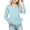 Blue, variant on Arshiner Little Girls Dress Shirt with Ruched Knot Side, Casual Toddler Girls Crew Neck Shirts,