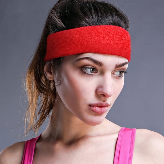 WRISTBIQUE Sweat Absorbing Headband Yoga Headband Red 1Set