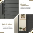 thumbnail image 6 of ChVans 71" Tall Armoire Wardrobe with Mirror & LED Lights , 2 Door Wood Wardrobe Armoire with 2 Drawers & Multi-Layer Shelves and Hanging Rod, Large Capacity Louver Storage Cabinet, Black, 6 of 8