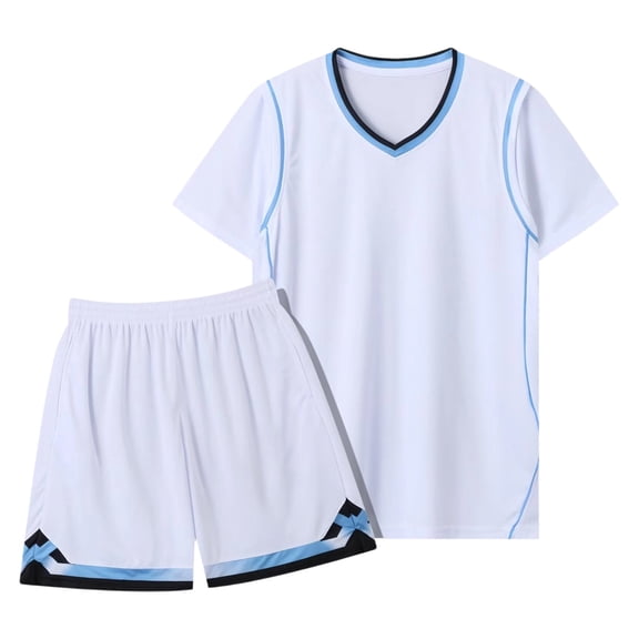 JAJAHO Boys Clothing Sets Athletic Loose Fit V Neck Short Sleeve T Shirt And Shorts 2 Piece Set For Training Sports Kids Stylish Outfit
