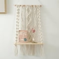 thumbnail image 4 of Macrame bohemio Tapiz Estante para colgar en Estantes flotantes Artesanía Cuerda tejida Estante de almacenamiento de Estante para Estilo D Baoblaze Estante de pared tapiz, 4 of 8