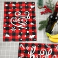 thumbnail image 6 of 6pcs Christmas Placemat, Xmas Red Black Buffalo Plaid Linen Washable Table Mat for Thanksgiving Home Party Kitchen Dining Holiday Decor 11x17In, 6 of 6