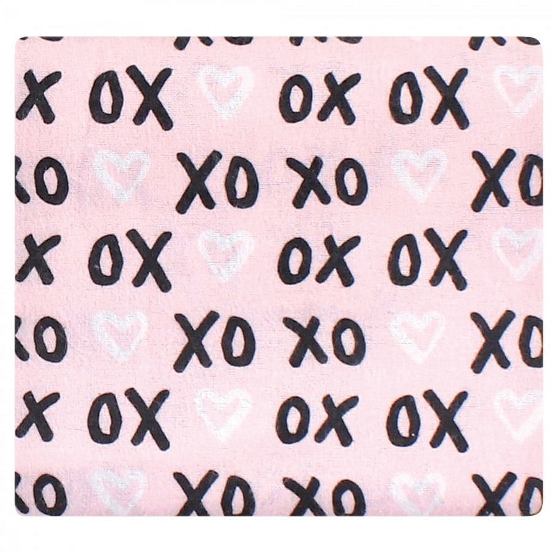 Hudson Baby Infant Girl Cotton Flannel Receiving Blankets Bundle, Xoxo, One Size
