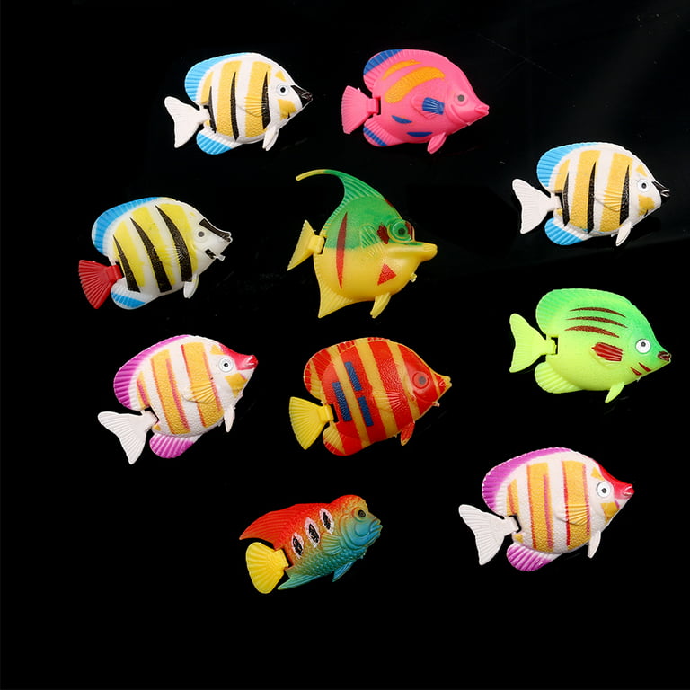 20pcs Plastic Artificial Fish Small Fish Simulation Fake Fish Floating Vivid Landscape Aquarium Ornament Decoration (Random Pattern), Size: 1.57 x