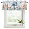 thumbnail image 2 of 2 Panels Sea Turtle Coastal Valance for Windows, Summer Beach Coral Ocean Nautical Light Filtering Kitchen Curtains, Rod Pocket Window Treatment Curtain Valances for Living Room Bedroom, 42"x18", 2 of 9