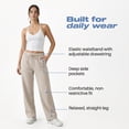 thumbnail image 6 of Common Stitch Women's Straight Leg Fleece Sweatpants, 3-Pack, Deep Pockets, Elastic Drawstring Waist, 6 of 7