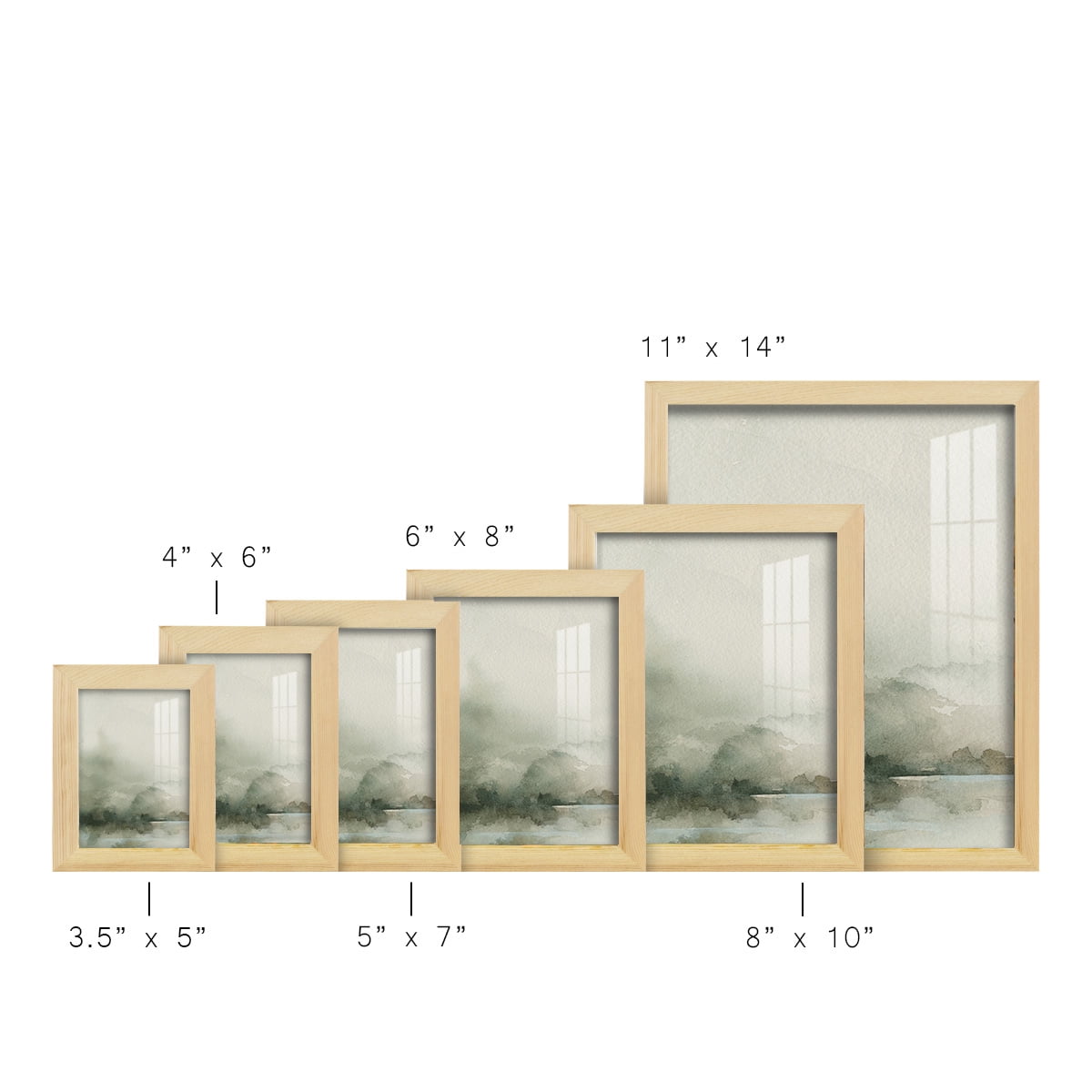 Heavy Fog I - Framed Print w/glass - Natural Wood