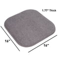 thumbnail image 4 of Alexis Memory Foam Indoor Non Slip Back 16" x 16" Universal Chair Pad Cushion, 2-Pack, Gray/Silver, 4 of 5