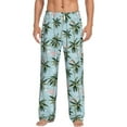 thumbnail image 2 of Goofa Flamingos And Palms Printed Soft Pajama Pants for Men, Wide Leg Comfy Casual Lounge Yoga Pants-Medium, 2 of 9