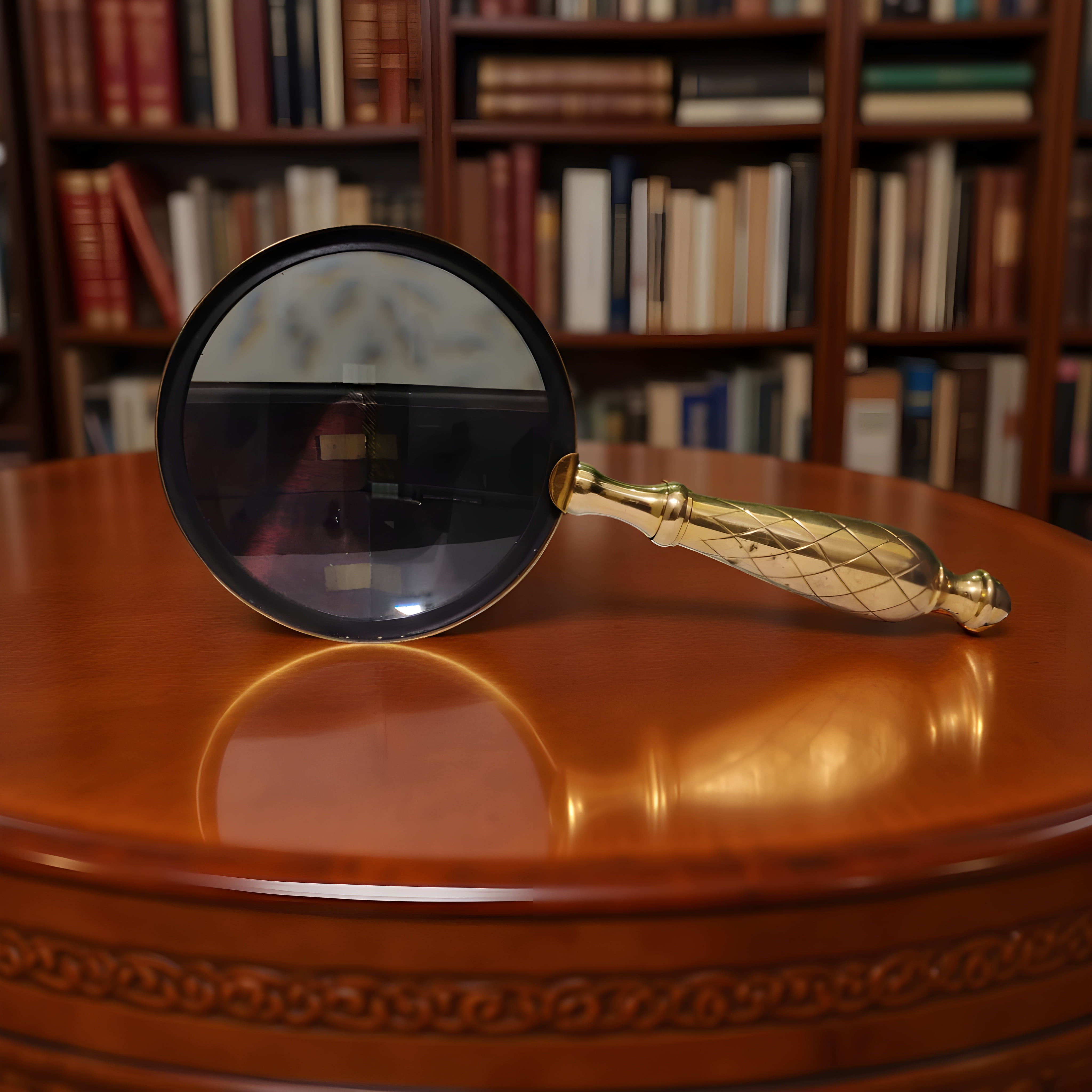 Antique Heavy Brass Magnifying Glass Solid Vintage Magnifier & A Premium Gift