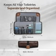 thumbnail image 3 of Men's Travel Toiletry Bag PU Bathroom Roll Organizer For Shaving Kit Gym Camping Hiking Sports Accessories Storage, 3 of 4