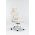 thumbnail image 5 of Ergonomic Mesh Office Chair With 3D Adjustable Lumbar Support, High Back Desk Chair With Flip-Up Arms, Executive Computer Chair Home Office Task Swivel Rolling Chairs For Adults Off-White, 5 of 8