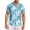 Blue, variant on Mens Textured Print Shirt Short Sleeve Casual Collared Button Up Vacation Resort Summer Wear