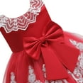 thumbnail image 6 of Baby Girls Flower Pageant Lace Dress Wedding Bowknot Gown with Headwear 0-6T, 6 of 7