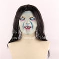 thumbnail image 4 of Disfraces de Halloween 2024 Máscara de Halloween cubierta de cabeza maldición Sadako máscara sangrante máscara de fantasma aterradora Sadako máscara de cubierta de cabeza de terror, 4 of 5