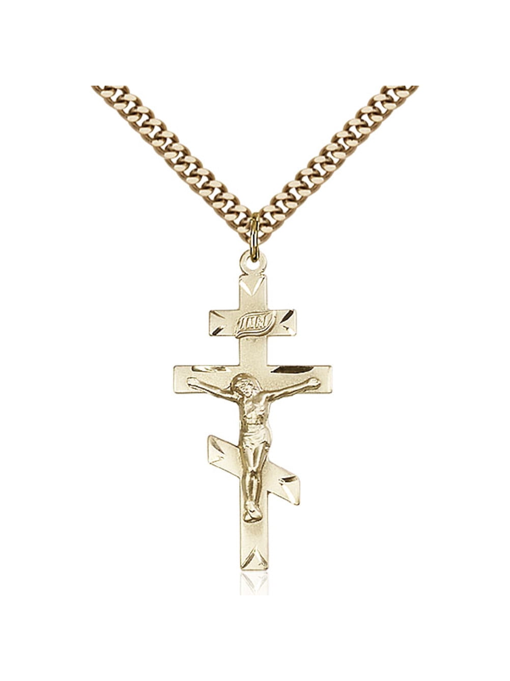 Gold Filled St. Andrew Pendant 1 3/8 x 5/8 inches with Heavy Curb Chain ...