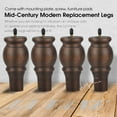 thumbnail image 2 of LAVANE 5 inch / 12cm Wooden Furniture Legs, 4PCS Soild Wood Turned Spindle Replacement Bun Feet with Pre-Drilled M8 Inch Bolt & Mounting Plate for Couch Sofa Cabinet Ottoman, 2 of 6